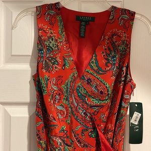 Ralph Lauren silk V neck wrap dress 💯 silk NwT size 6